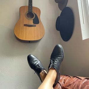 Cole Haan Black Leather Oxfords